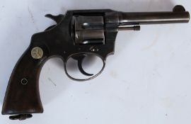 A Colt " Police Positive " deactivated 38 Calibre Revolver pistol . Bearing silver Colt medallion to