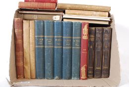 A collection of punch magazines from 1892 along with a collection of reference books from the