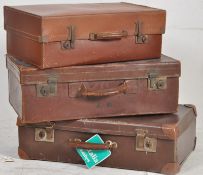 Stack of vintage suitcases dating to early 20th Century.