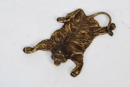 A Bergman cold cast painted bronze of a Lion skin carpet stamped with a B and impressed Austria