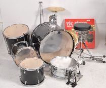 A Performance Percussion Drum Kit including cymbals, floor tom, bass drum, pedals. Complete drumkit,