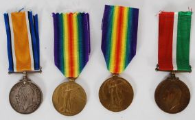 A collection of world war one medals to include a victory medal for Private M Veal of the York