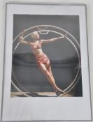 A John Rawlings framed photograph (poster size) of an Art Deco lady. Complete in frame, signed to