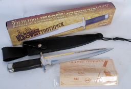 An American Gil Hibban bowie knife complete with the original packaging complete with certificate
