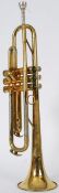 MUSICAL INSTRUMENT: A vintage Cadet brass trumpet, with impressed name to horn 'Cadet, Selmer of