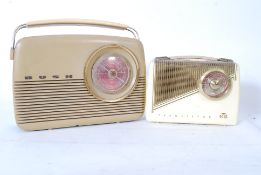 A vintage  / retro KB transistor radio along with a vintage retro bush