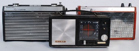 3 retro portable radios to include a Fidelity RAD 12, a Fidelity RAD 19 and an Alba 745