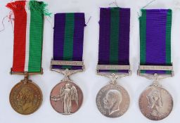 A group of medals to include South Arabia Campaign medal for Bombardier Sergeant R.M Young RA,
