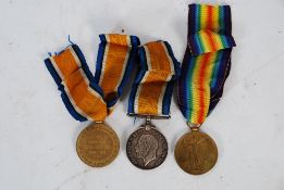 A medal group from World War One to include 2 Victory medals inscribed t to side 152806 Gnr F Box RA