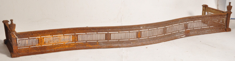 A large 19th century Georgian Adams revival brass fire fender / kerb. The large fender, of