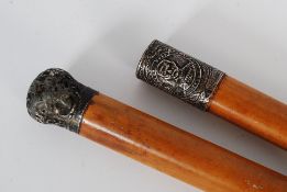An Edwardian silver mounted malacca sword stick, believed to have belonged to Field Marshal