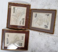 3 19th century good South American antique engraved coloured maps issued circa 1850 by Tallis of