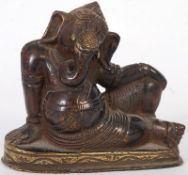 A small bronze Indian deity figure raised on a plinth base