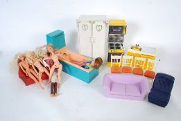 A large collection of retro original Sindy accessories to include Bath, Kitchen, Dolls etc