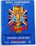 An original 1966 World Cup final football programme brochure from Wembley Stadium, July 30th,
