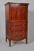 A Georgian style walnut large tallboy / linen press chest of drawers in the Queen Anne revival