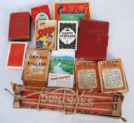 An assortment of vintage card games to include Contraband, Happy Families, Snap and others