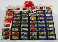 A colection of 50+ boxed diecast toy cars and vehicles to include Pepsi Cola, Days Gone, Vanguards