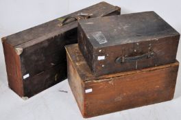 A Victorian pine workmans box together with 2 others