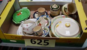 A mixed lot of items to include Torquay mottoware, salad leaf dishes, tureen etc.