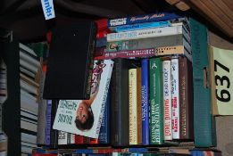 A box of autobiographies and biographies to include Clive Dunn, Madonna, Bob Geldoff, Spike Milligan