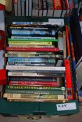 A box of books on railways and trains to include GWR and welsh trains etc.