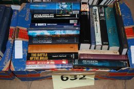 A collection of books, mostly military army related to include battle of the bulge, u - boats etc.