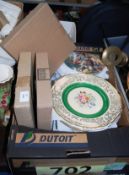 A collection of Bradford Exchange collectable plates, some boxed to include trains and country