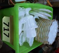 A large quantity of Anchor Hocking milk glass to include plates, serving dishes, desert dishes etc.