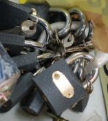 12 brass padlocks - all with same keys.