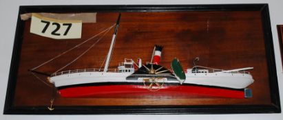 A 20th century carved wooden relief picture of a ship