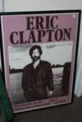 An original Eric Clapton framed music concert poster for the August tour 1980`s bearing notation