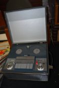 A vintage retro Ferguson reel to reel tape player / recorder in case