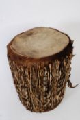 An African drum with animal skin / hide
