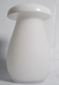 A frosted glass 20th century vase having fold over top, waisted neck and bulbous body