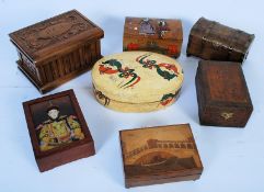 A collection of 6 trinket and jewellery boxes to include an oriental white lacquered box and