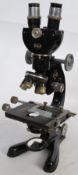 A WM Watson & Co twin ocular lens microscope in - Beck Of London - with original guarantee and