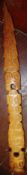 A polynesian / pacific / Maori wooden totem in the form of a serated spear / dagger (af)