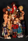 A collection of vintage dolls, mainly plastic but to also include tourist dolls and foreign made.