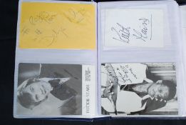 An album of autographs and photos to include Mrs Mills, Cheryl Baker, Keith Harris, Tommy Steele,