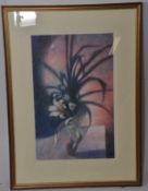 A 20th century framed and glazed still life watercolour painting of a spider plant signed and