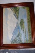 A framed oil on canvas painting of the lake district signed to corner F.Foxworthy 1909. 38cm x