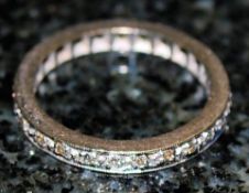 18k white gold diamond eternity ring. Size U