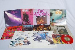 Rock vinyl record albums and others to include AC/DC, Pearl Jam, Hendrix , Zeppelin and other