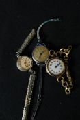 A collection of 3 vintage ladies cocktail watches to include an Ingersoll with subsiduary seconds