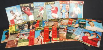 A collection of 1950's world sports magazines including many full colour images