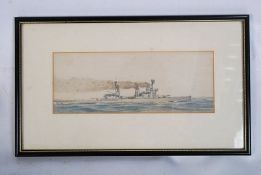 JC Boldero (1917, Naval Admiral) watercolour of HMS Inflexible ( Boldero served on this ship ) in