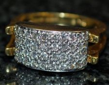 A pave set diamond ring 18k. Size R