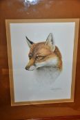 Patrick Oxenham (20th century) signed limited edition print of a fox. Framed and glazed.