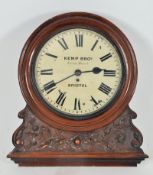 A late Victorian  19th century Kemp Brothers of Bristol large fusee movement station clock, with